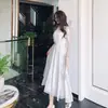 Vestido Longo Plissado de Alça Lisa Estilo Desejo Puro com Toque de Luxo Leve e de Alta Qualidade, Temperamento Ultra-Fada, Cintura Marcada, Corte Evasê para Mulheres no Verão