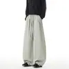 Calça de moletom estilo americano com bainha curva plissada para homens, calça esportiva casual larga e solta para primavera e outono, calça masculina com caimento e tamanhos grandes