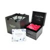Caja de Collar de Flor Eterna Regalo para el Día de la Madre Cumpleaños Caja de Joyería de Doble Cajón Rosa de Jabón Joyería