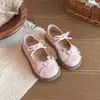 Sapatos de Couro Lolita Novos para Meninas na Primavera, Sapatos Estilosos para Meninas, Sapatos de Ursinho para Bebê Menina, Sapatos com Strass de Pequena Princesa
