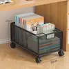 Caixa de Armazenamento de Livros Grande Capacidade Caixa de Armazenamento de Livros Carrinho Pequeno Móvel Estante de Armazenamento de Bolsas de Livros Sob a Mesa Estante de Livros para Sala de Estudo