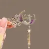 Broche de fã de flor de peônia de pérola elegante antigo Guofeng Retro Flower Corsage High-end Suit Accessories Pin