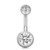 E-commerce Transfronteiriço Europeu e Americano Snow Protein Duplo Diamante Argola de Umbigo Bola Unha de Umbigo Joia para Piercing Vendas Online
