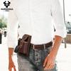 Riñonera táctica de cuero de vaca para hombre, estilo retro de comercio exterior, con llavero y cinturón de cuero genuino para teléfono móvil, de Caballo Loco, para exteriores
