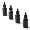 Caja con Stock Transfronterizo 30ml Botella Gotero de Vidrio Transparente Negro Boston Botella para Aceites Esenciales Botella Dispensadora de Líquidos Cosméticos Original