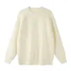Suéter de tricô básico liso, estilo retrô japonês, com caimento relaxado, perfeito para o início do outono, com ombros caídos e gola redonda, adequado para casais
