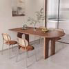 Mesa de Ilha de Madeira Maciça Nórdica Apartamento Pequeno Parede de Semicírculo Sala de Estar Mesa Longa Mesa de Jantar de Escritório Mesa de Jantar Integrada