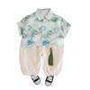 Traje de verano para niño, recién llegado 2024, estilo chino, traje Tang de verano para niño, traje de dos piezas de manga corta para bebé, traje de moda