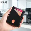 Cartera para Hombre Antirrobo RFID Transfronteriza Delgada Plegable Tres Veces Portatarjetas Múltiples Ranuras para Tarjetas de Negocios Portátil Versátil