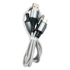 Cable de Datos de Carga Rápida Trenzado 3 en 1 con Conectores Metálicos, Cable de Carga 3 en 1 para Teléfonos Móviles, Tablets y Uso en Coche