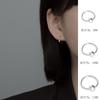 Pendientes circulares de plata S925 de estilo coreano para mujer, sencillos y redondos, con clip para la oreja para estudiantes Mori Tiktok.