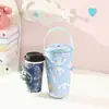 Linda Bolsa Isotérmica para Té de Leche, Bolsa Refrigeradora Portátil con Forma de Corazón Femenino, Bolsa Tote Conveniente para Bebidas Frías de Verano