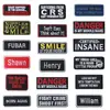 Parches bordados al por mayor transfronterizos, insignias bordadas rectangulares, parches decorativos en inglés para chaqueta de trabajo retro americana