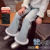Pantalones Vaqueros Forrados de Polar para Niñas Otoño e Invierno 2025 Estilo Nuevo Cálidos Cómodos Elegantes Casuales Pantalones para Niños Venta al por Mayor