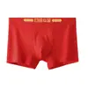 Ropa interior roja para el año de nacimiento, festiva y auspiciosa, Ropa interior para hombre, Algodón puro, Cómoda, No sensible, Ropa interior roja que no se enrolla para hombre