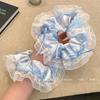 Elástico de Cabelo de Seda Estilo Coreano Scrunchie Oversized para Mulheres 2025 Coque Alto Corda de Cabelo Elegante Não Danifica