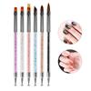 Ferramentas de manicure transfronteiriças Caneta colorida de cabeça dupla Ímã de flor de ameixa Caneta de linha de puxar esculpida Caneta magnética gráfica Caneta de fototerapia