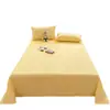 2026 Nueva Clase A Grado Madre e Hijo Algodón Burbuja Suave Tipo Nube Sábana para Cama Hogar Sencillo Color Sólido Juego de Sábanas de Tres Piezas Kin