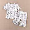 Conjunto infantil de shorts e camiseta de manga curta para meninos e meninas, roupa de casa, algodão com amônia, solto, popular, Songyou xisongwu, exportação para o Japão A
