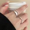 Anillo Lineal de Doble Capa para Mujer, Anillo Elástico de Nuevo Estilo con Perla Triturada Irregular Geométrica, Anillo Personalizado para Dedo Índice, Moderno