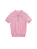 Exportación Transfronteriza Ropa de Mujer Estilo Europeo y Americano Verano 2025 Nueva Moda Simple Versátil Manga Corta Solapa Polo de Punto