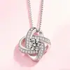 Colar Pingente de Trevo de Quatro Folhas da Sorte com Diamante Novo Europeu e Americano Corrente de Clavícula da Moda Colar da Moda Feminino