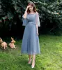 Vestidos de Dama de Honor en Stock para Mujer 2026 Nuevo Estilo Longitud Media Corte Entallado Elegante tipo Hada Vestido de Noche para Anfitriona