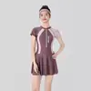 Traje de Baño de Dos Piezas Falda Estilo Nuevo 2026 para Mujer, Conservador, Oculta Abdomen, Adelgazante, Versátil para Deportes Estudiantiles, Traje de Baño Estilo Racing al por Mayor