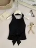 Chaleco de Verano para Mujer, Estilo Hong Kong, Cuello Polo, Corte Entallado, Plisado, de Botones, Top Corto sin Mangas
