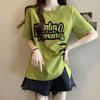 Playera de Manga Corta Estampada para Mujer de Talla Grande con Diseño de Hebilla Cubre Vientre para Chicas Gorditas Top Chic Irregular Adelgazante de Cintura Ajustada para Mujer
