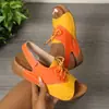 Sandalias de cuña transpirables para comercio exterior transfronterizo Amazon color liso zapatos de mujer 2025 nuevo verano casual playa sandalias de mujer