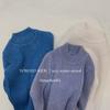 [em estoque suéter infantil roupas de inverno para meninos e meninas Coringa gola alta meia malha macia base de tricô estilo western listras caneladas