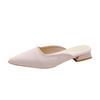Sapatos de Ajuste, Chinelos de Salto Alto, Novo Estilo Primavera e Verão, Salto Grosso, Bico Fino, Dedo do Pé, Uso Externo, Sandálias Meia-Pata para Mulheres