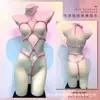 Traje de bondage sexy com entrepernas aberto e design sem remoção, conjunto de lingerie sedutor transparente quente