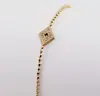 Pulsera Geométrica de Acero de Titanio Europea y Americana, Chapada en Oro de 18 Quilates e Incrustada con Circonita, Diseño de Nicho de Lujo Ligero, Exquisita Cadena para Clavícula de Perlas Redondas