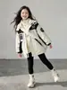 Conjunto de otoño 3 en 1 desmontable para niñas 2026 nuevo y elegante impermeable para niñas mayores, abrigo de invierno grueso para niños