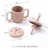 Taza para beber para bebés de 1 a 3 años, silicona de grado alimenticio, taza para snacks infantiles, taza con pajilla de gran capacidad, una taza de doble uso