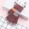 Luvas infantis novas outono e inverno forradas com fleece grossas quentes bebê fofas luvas de tricô de lã com dedos mágicos masculinas e femininas