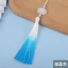Loto de Jade Blanco 13cm Colgante con Borla Degradada Colgante de Abanico de Jade Broche para Disfraz Antiguo Hanfu Colgante Nuevo Estilo Chino