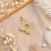 Comercio Exterior de Amazon Micro-Joyería Colgante Incrustado de Circonita Color Dorado Joyería que Conserva el Color Accesorios para Collares con Diseño de Alta Gama