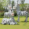 Decoraciones de Paisaje para Plazas de Parques al Aire Libre Esculturas de Fibra de Vidrio de Dibujos Animados Figuras de Animales Abstractas Pintadas