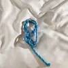 Estilo Ins Pulsera Corta Tejida para Teléfono Móvil Pulsera Corta Colorida Llavero Colgante para Bolso Funda de Teléfono Móvil Universal D