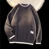 Outono e inverno suéter masculino gola redonda marca Tide suéter solto cor sólida base de jovens estudantes uma geração de cabelo