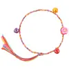 Pulsera de Cuerda de Colores con Cascabel Tejida a Mano para Niños, Año del Caballo, Hilo de Cinco Colores que No se Desvanece, Pulsera de Cuerda de Colores Terminada