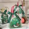 Caixa de Embalagem para Lanches de Natal Decoração Criativa Véspera de Natal Saco de Presente de Maçã Bolsa Transparente de Presente Sacola de Presente Simples
