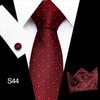 Corbata azul de tres piezas para hombre, corbata formal, suministro directo de fábrica, transfronterizo