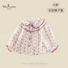 Novo Estilo de Outono Pêssego Creme Bebê Recém-Nascido Estilo Floresta Gola Petal Floral Macia Camisa Jaqueta Amiga da Pele para Meninas