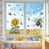 Múltiplos Adesivos de Janela de Abelha e Borboleta em Estilo Fofo para Portas e Janelas de Vidro, Adesivos de Vidro com Aderência Estática e Visibilidade Dupla Face