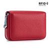 Amazon Cuero Genuino Tarjetero Acordeón Cremallera Hombre Cuero Vacuno Tarjetero Rfid Antirrobo Magnético para Mujer