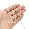 Cadena de corazón hueco de acero inoxidable 18k cadena que no se decolora accesorios para collar de joyería DIY cadena de acero inoxidable 304 oro